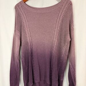 American Eagle Outfitters Purple Ombre Knit Sweater Long Sleeve Women's Medium